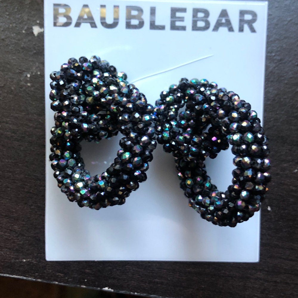 BaubleBar Black Beaded Earrings new with tags